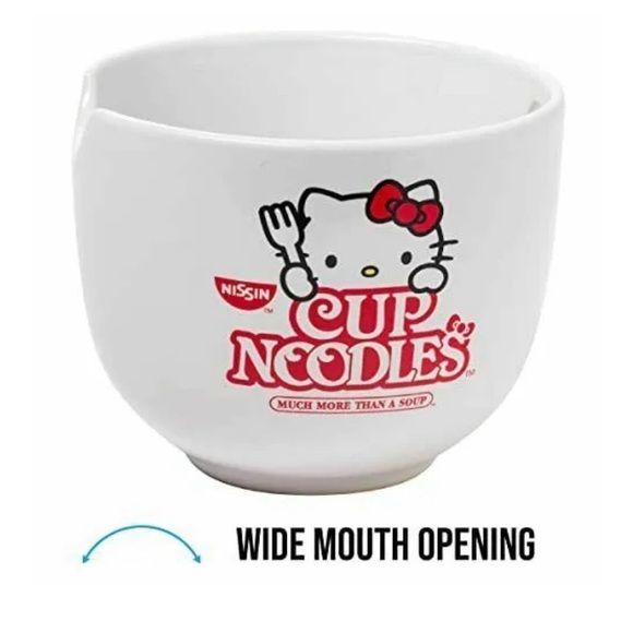 Silver Buffalo Hello Kitty Cup Noodles Nissin Boxed Ceramic Ramen Noodle Bowl - Picture 2 of 7